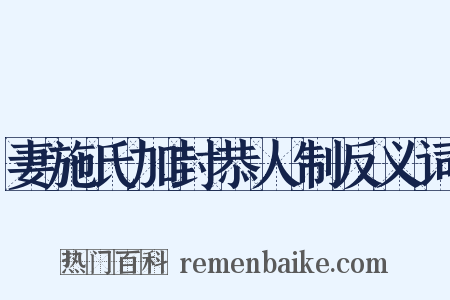 妻施氏加封恭人制反义词是什么意思的图片